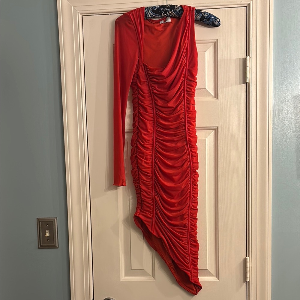Oh Polly Bodycon Asymmetrical Tight single sleeve sleevless size 4 dress